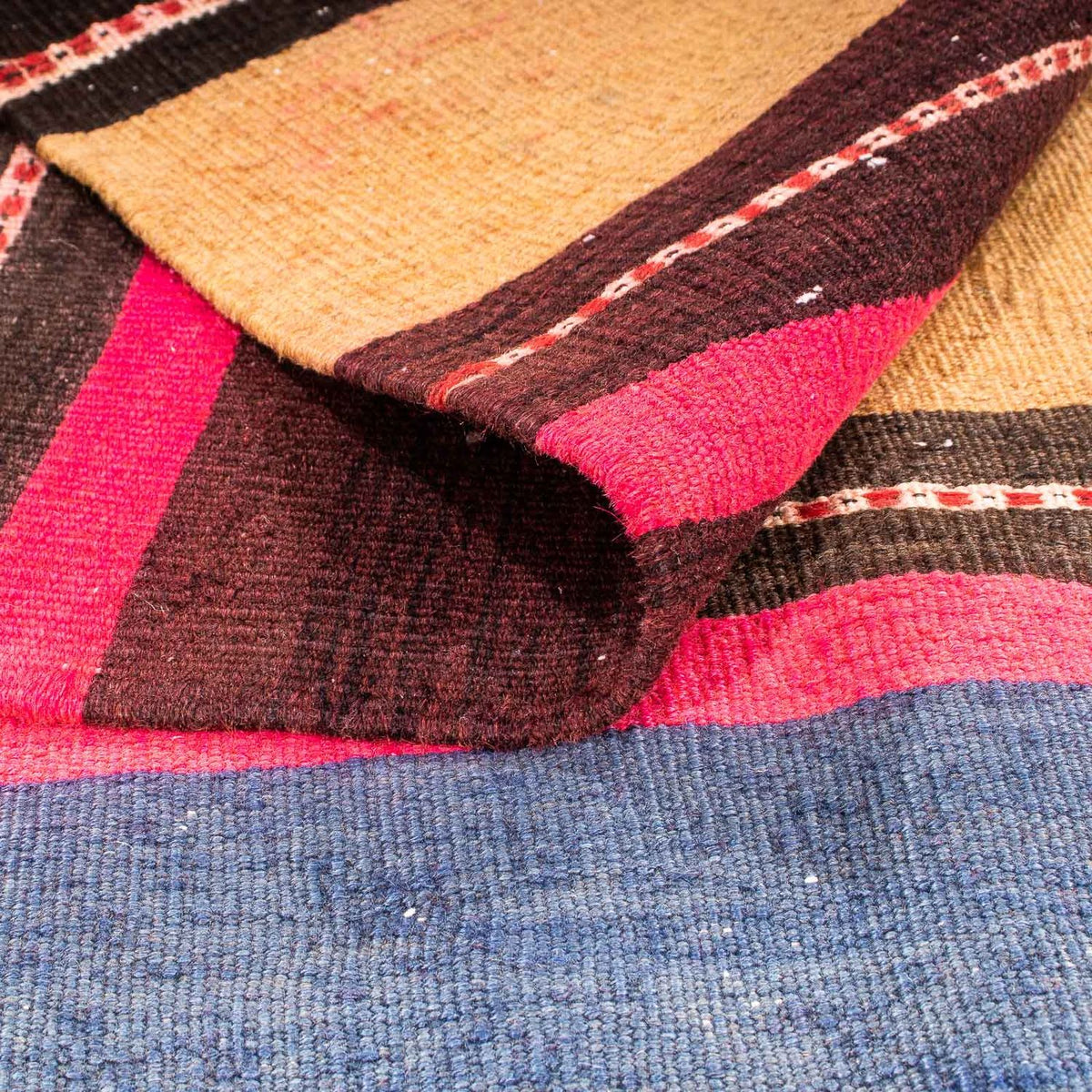 Kelim-tæppe - gammelt firkantet  - 175 x 170 cm - flerfarvet