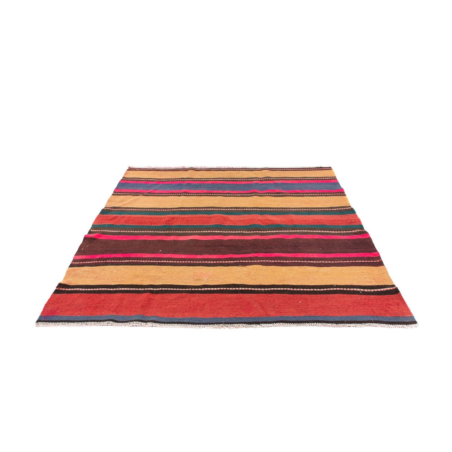 Kelim-tæppe - gammelt firkantet  - 175 x 170 cm - flerfarvet