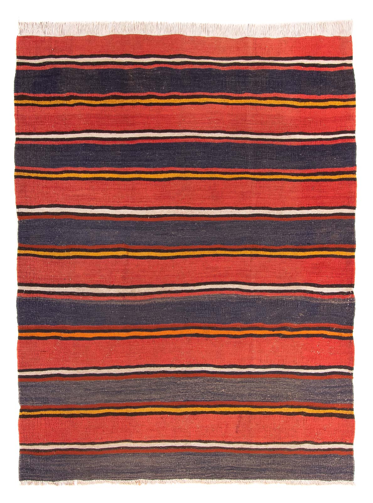 Kelim-tæppe - gammelt - 195 x 150 cm - flerfarvet