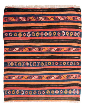 Kelim-tæppe - gammelt firkantet  - 180 x 150 cm - flerfarvet