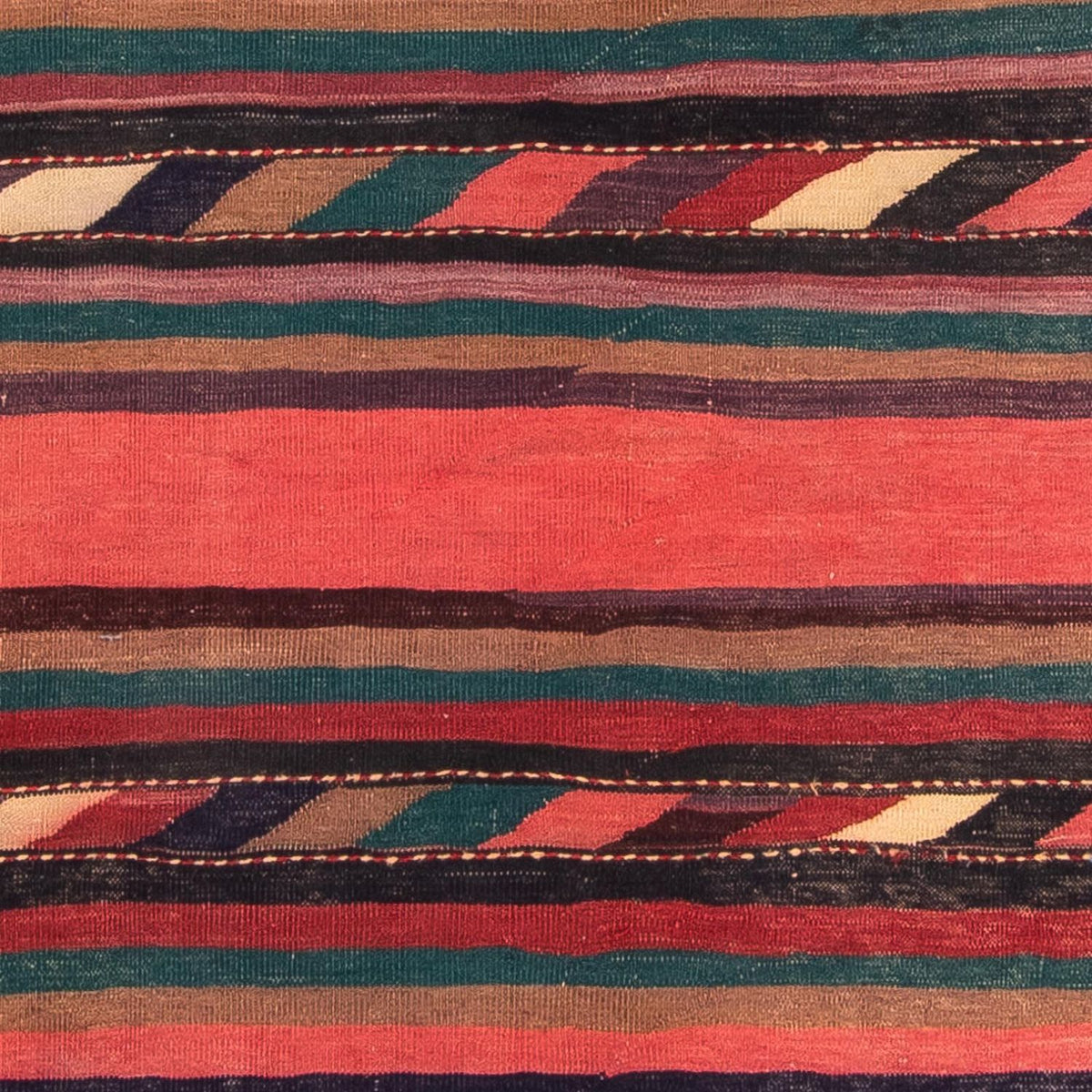 Kelim-tæppe - gammelt - 170 x 160 cm - flerfarvet