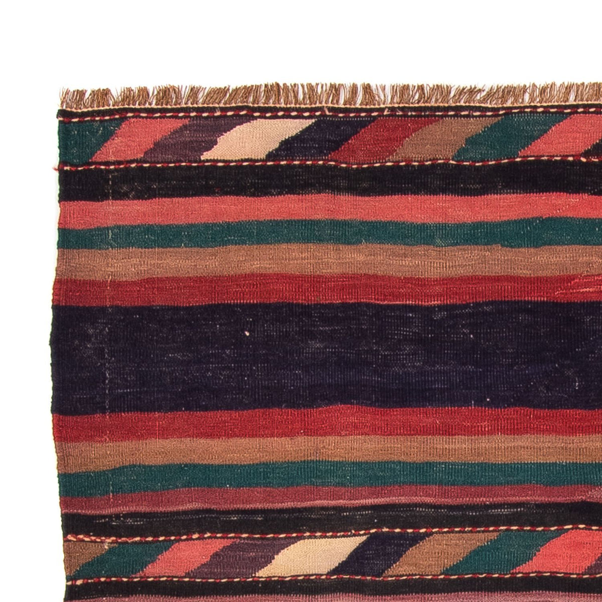 Kelim-tæppe - gammelt - 170 x 160 cm - flerfarvet