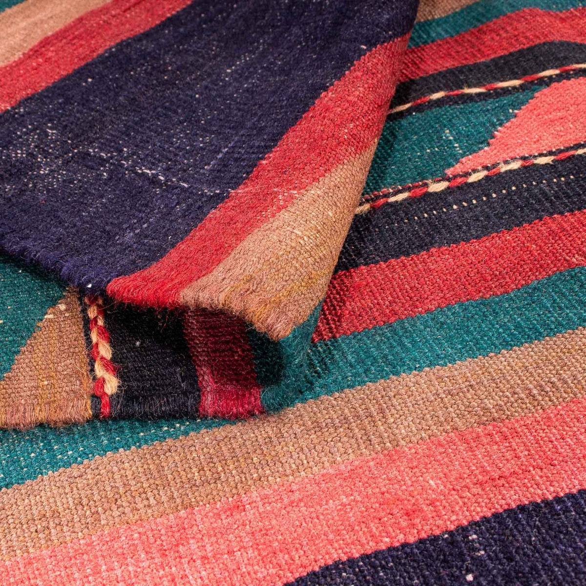 Kelim-tæppe - gammelt - 170 x 160 cm - flerfarvet