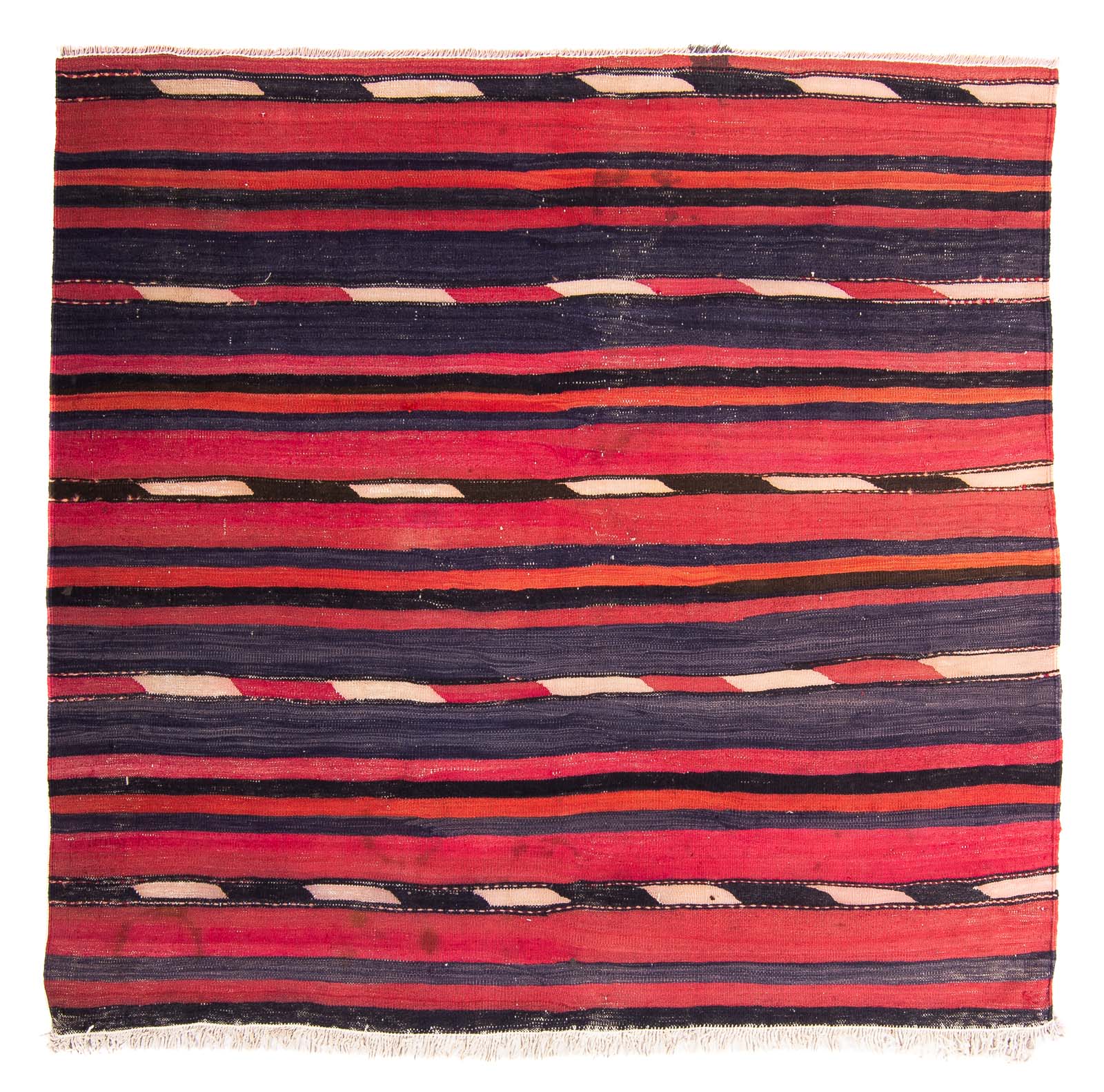 Kelim-tæppe - gammelt - 150 x 135 cm - flerfarvet
