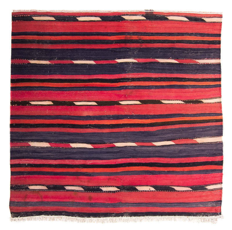 Kelim-tæppe - gammelt - 150 x 135 cm - flerfarvet