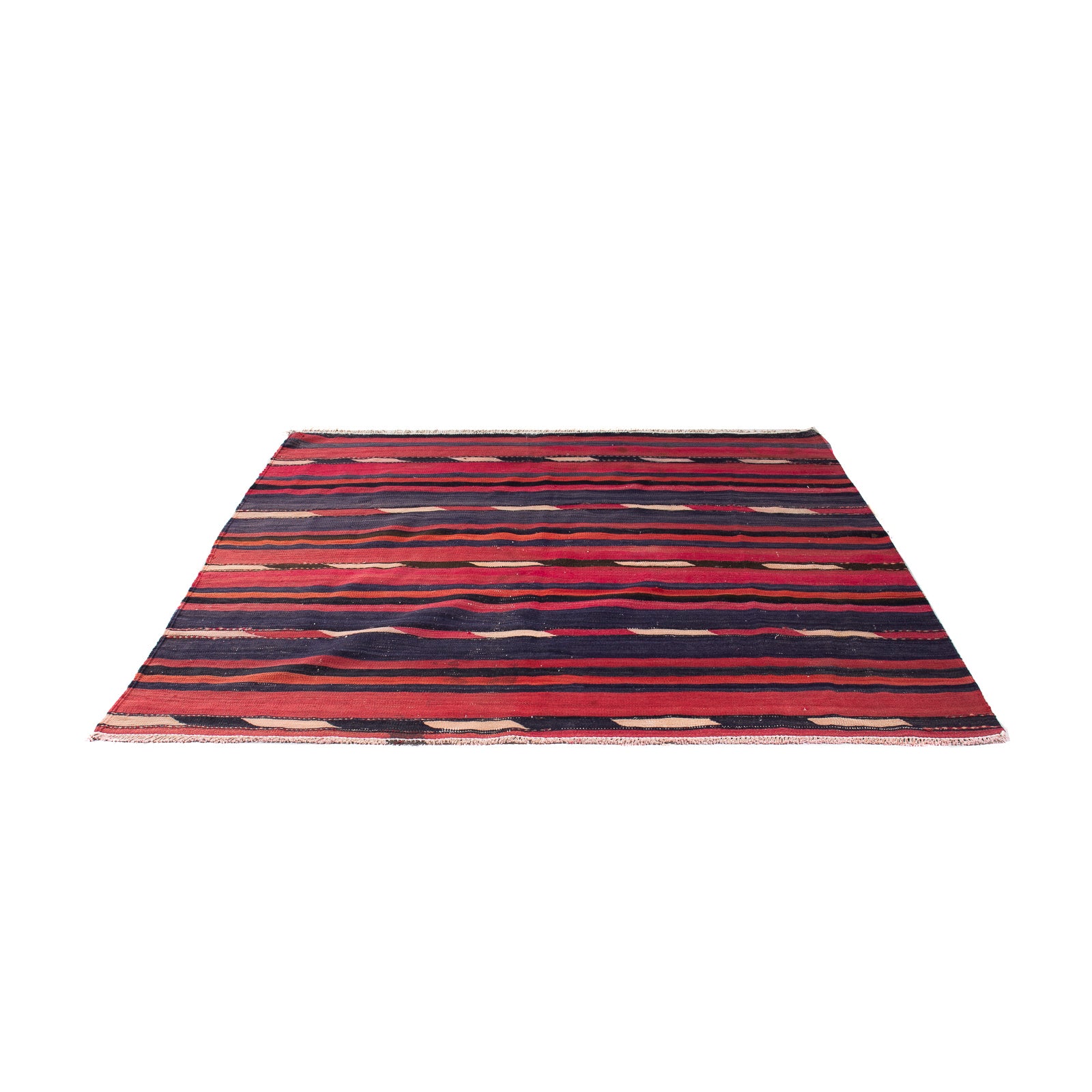 Kelim-tæppe - gammelt - 150 x 135 cm - flerfarvet