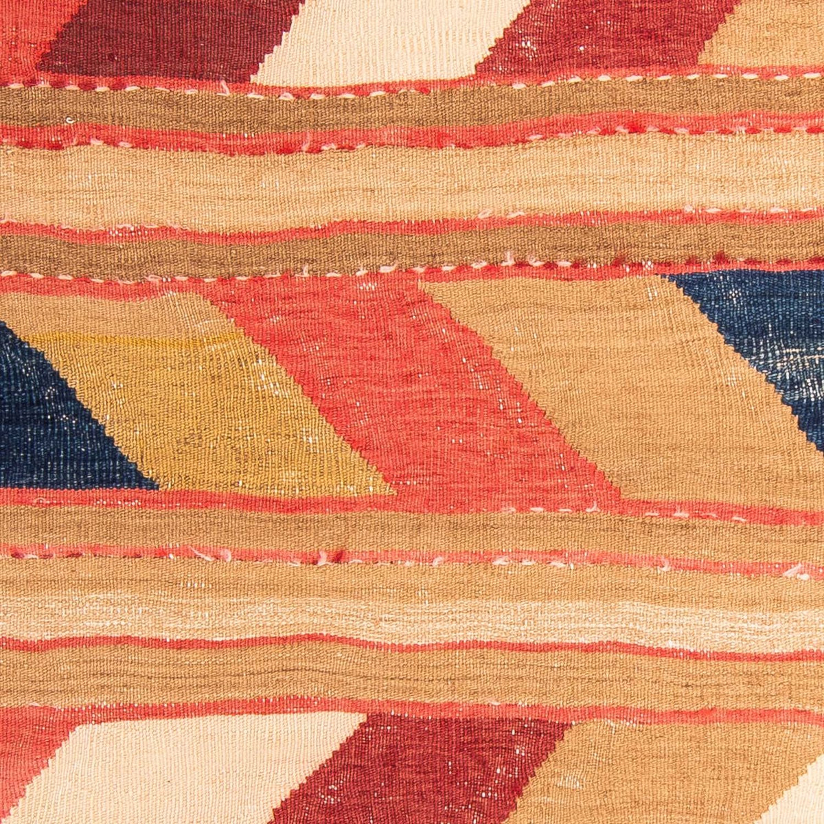 Kelim-tæppe - gammelt - 147 x 110 cm - flerfarvet