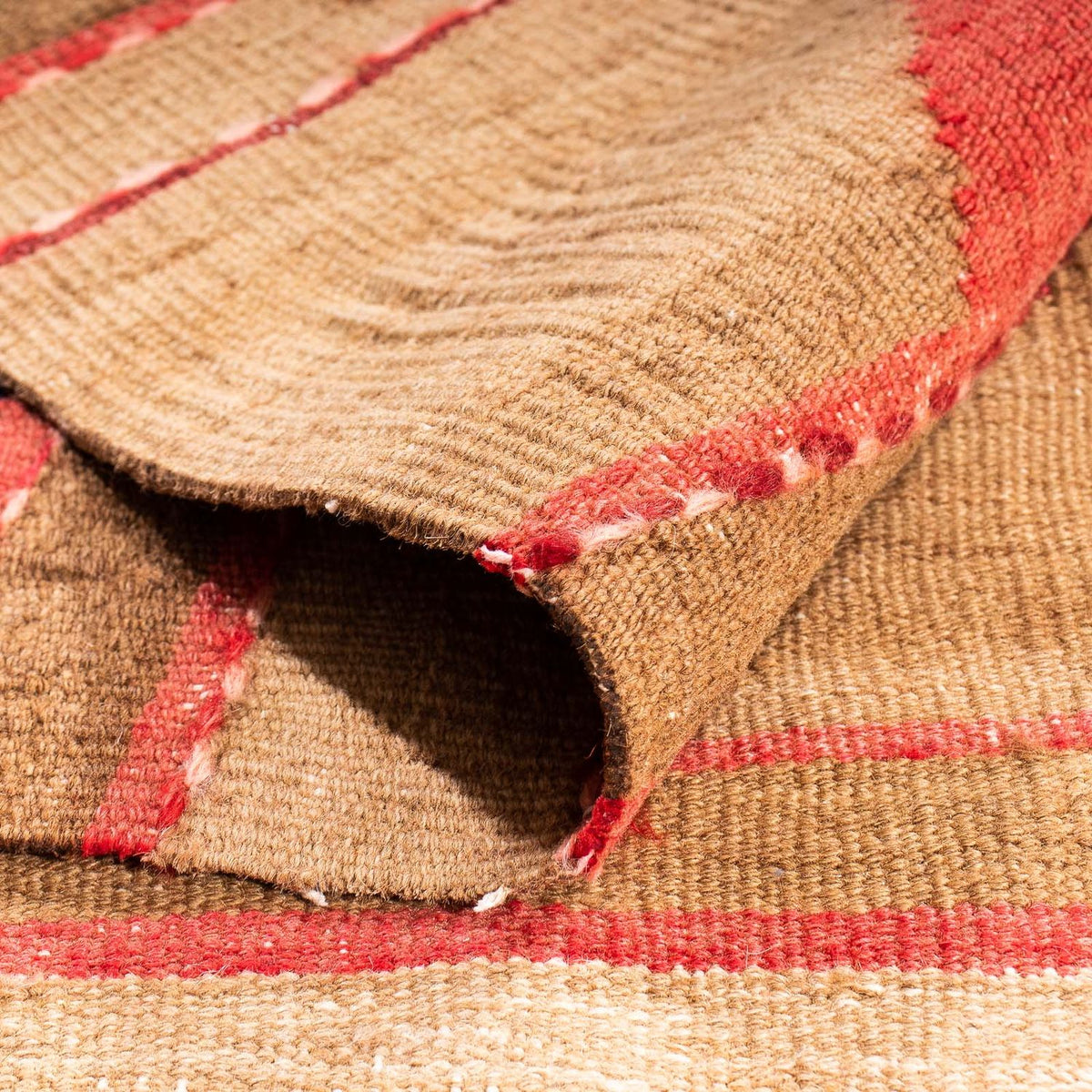 Kelim-tæppe - gammelt - 147 x 110 cm - flerfarvet