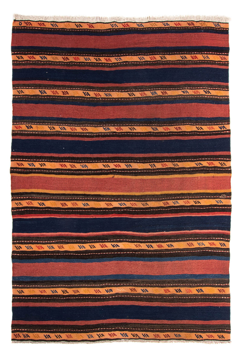 Kelim-tæppe - gammelt - 210 x 155 cm - flerfarvet