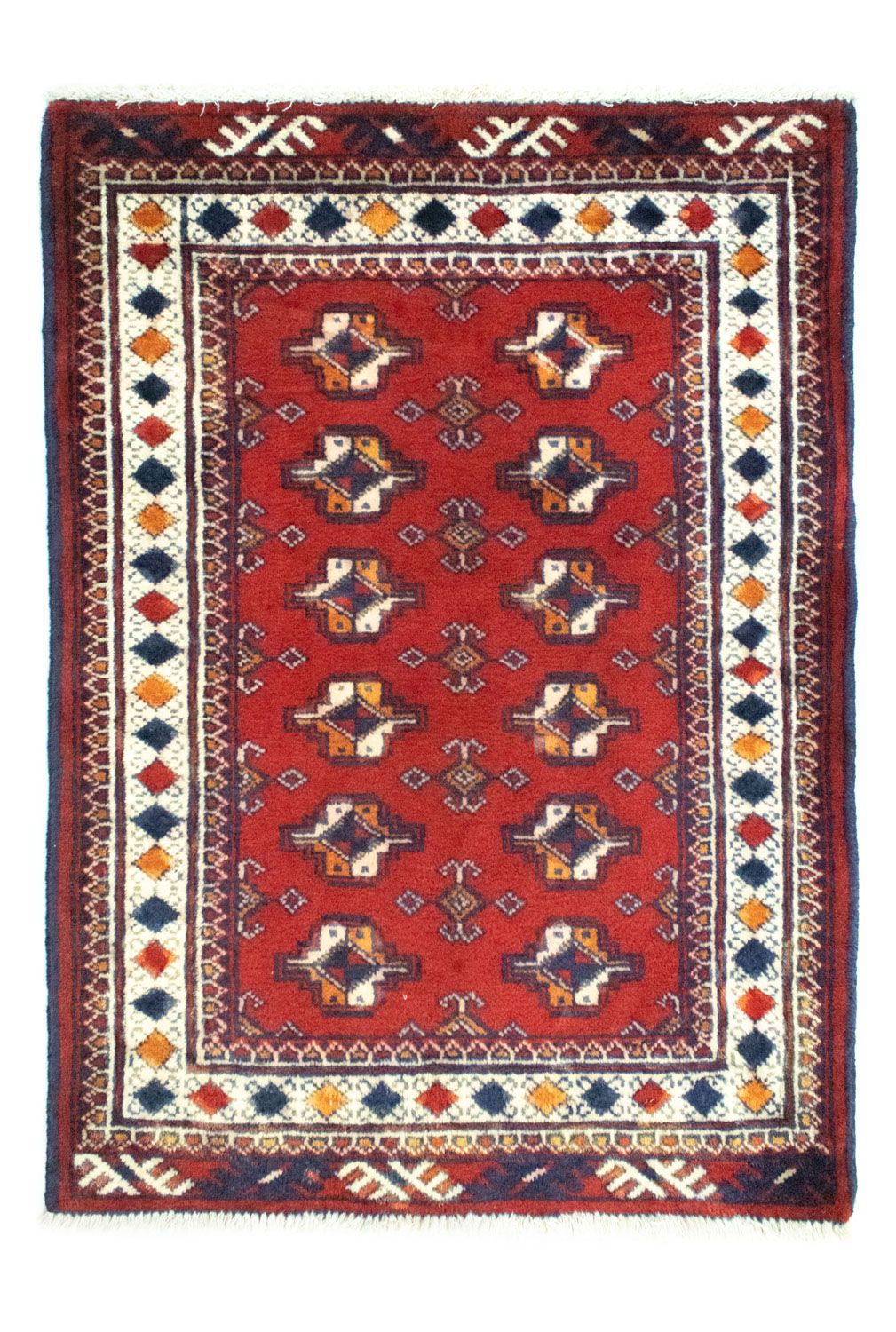 Turkaman-tæppe - 91 x 70 cm - rød