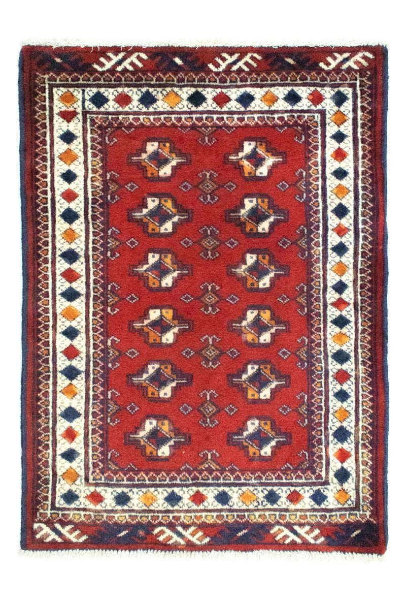 Turkaman-tæppe - 91 x 70 cm - rød