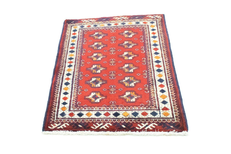 Turkaman-tæppe - 91 x 70 cm - rød