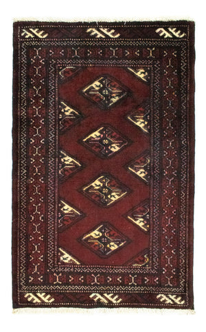 Turkaman-tæppe - 95 x 66 cm - rød