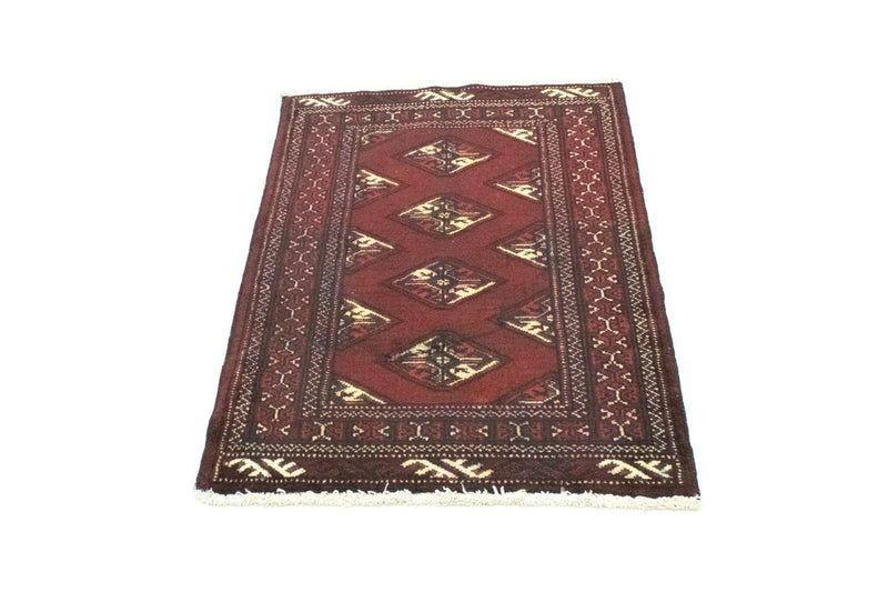 Turkaman-tæppe - 95 x 66 cm - rød