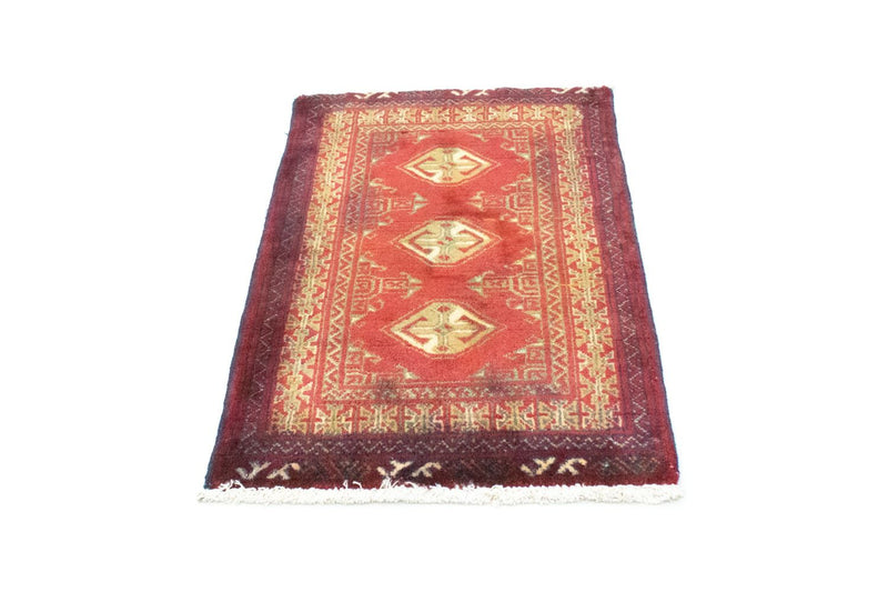 Turkaman-tæppe - 85 x 60 cm - rød