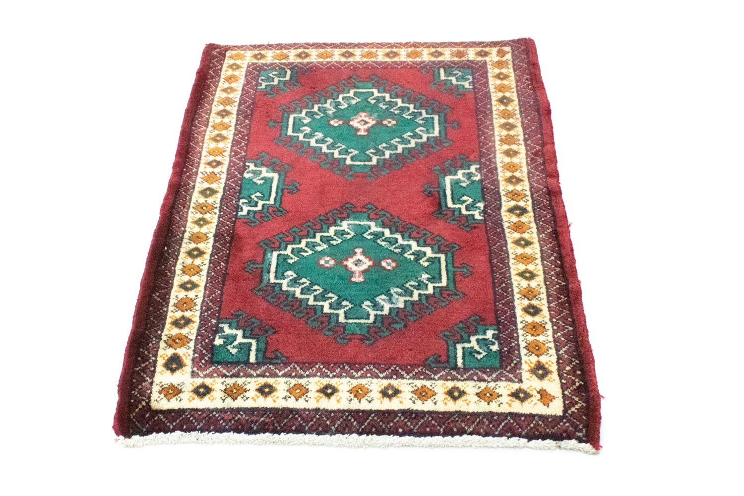 Turkaman-tæppe - 87 x 64 cm - rød