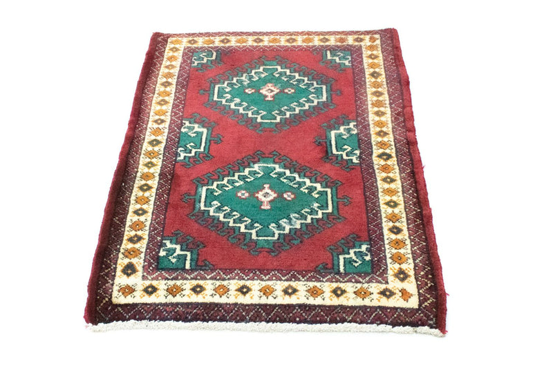 Turkaman-tæppe - 87 x 64 cm - rød