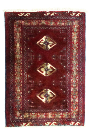 Turkaman-tæppe - 86 x 62 cm - rød