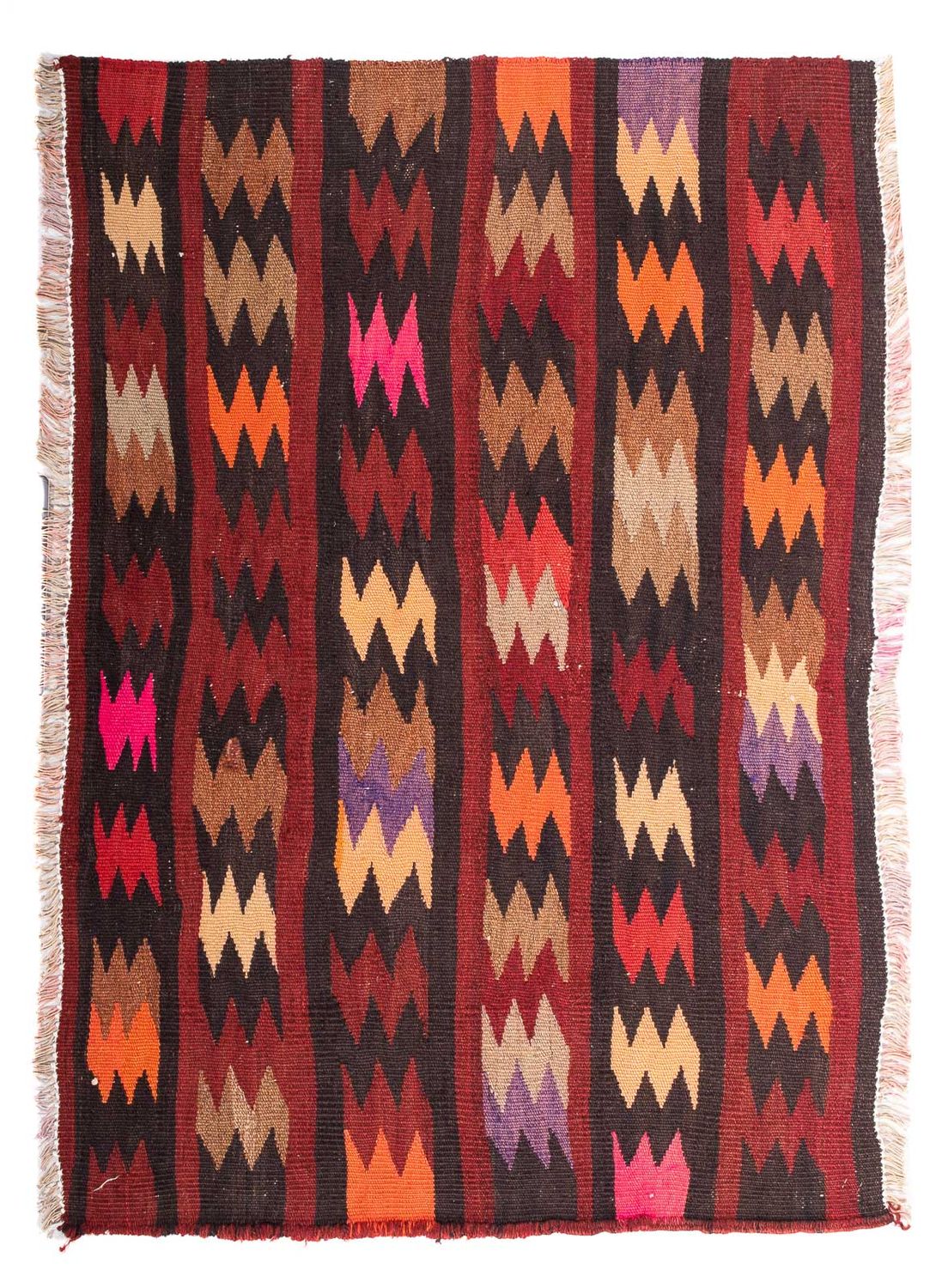 Kelim-tæppe - gammelt - 110 x 70 cm - flerfarvet