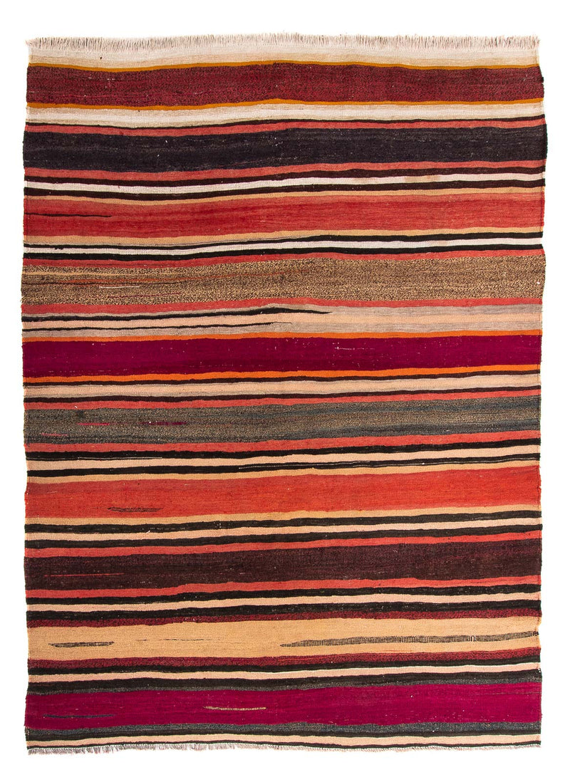 Kelim-tæppe - gammelt - 255 x 185 cm - flerfarvet