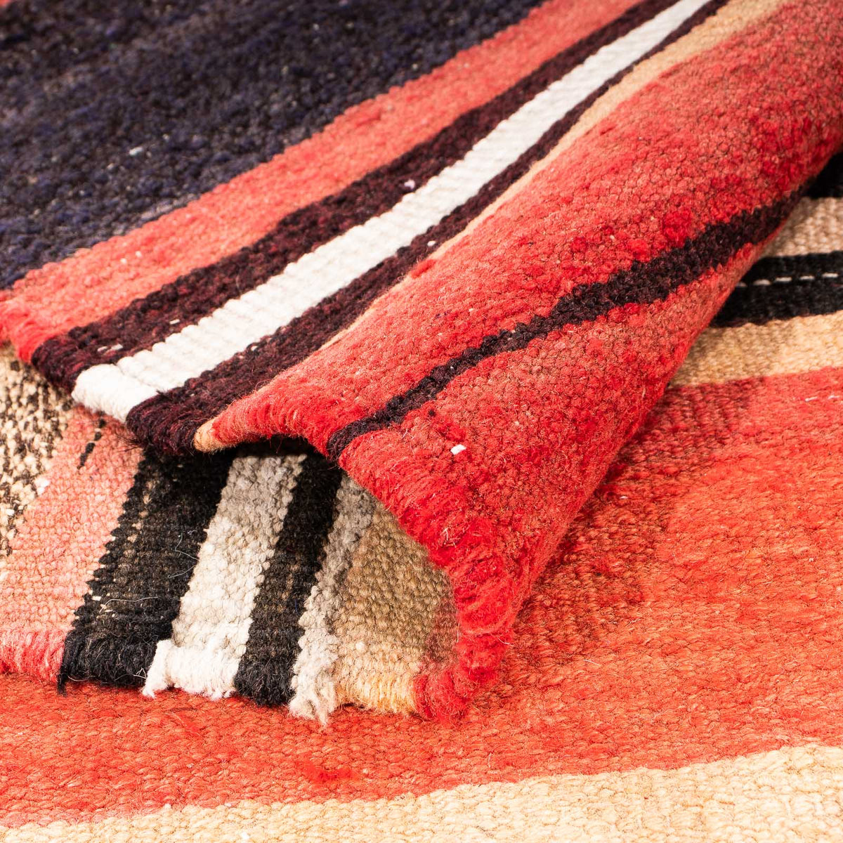 Kelim-tæppe - gammelt - 255 x 185 cm - flerfarvet