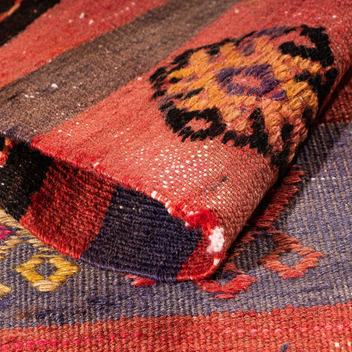 Kelim-tæppe - gammelt - 215 x 150 cm - flerfarvet