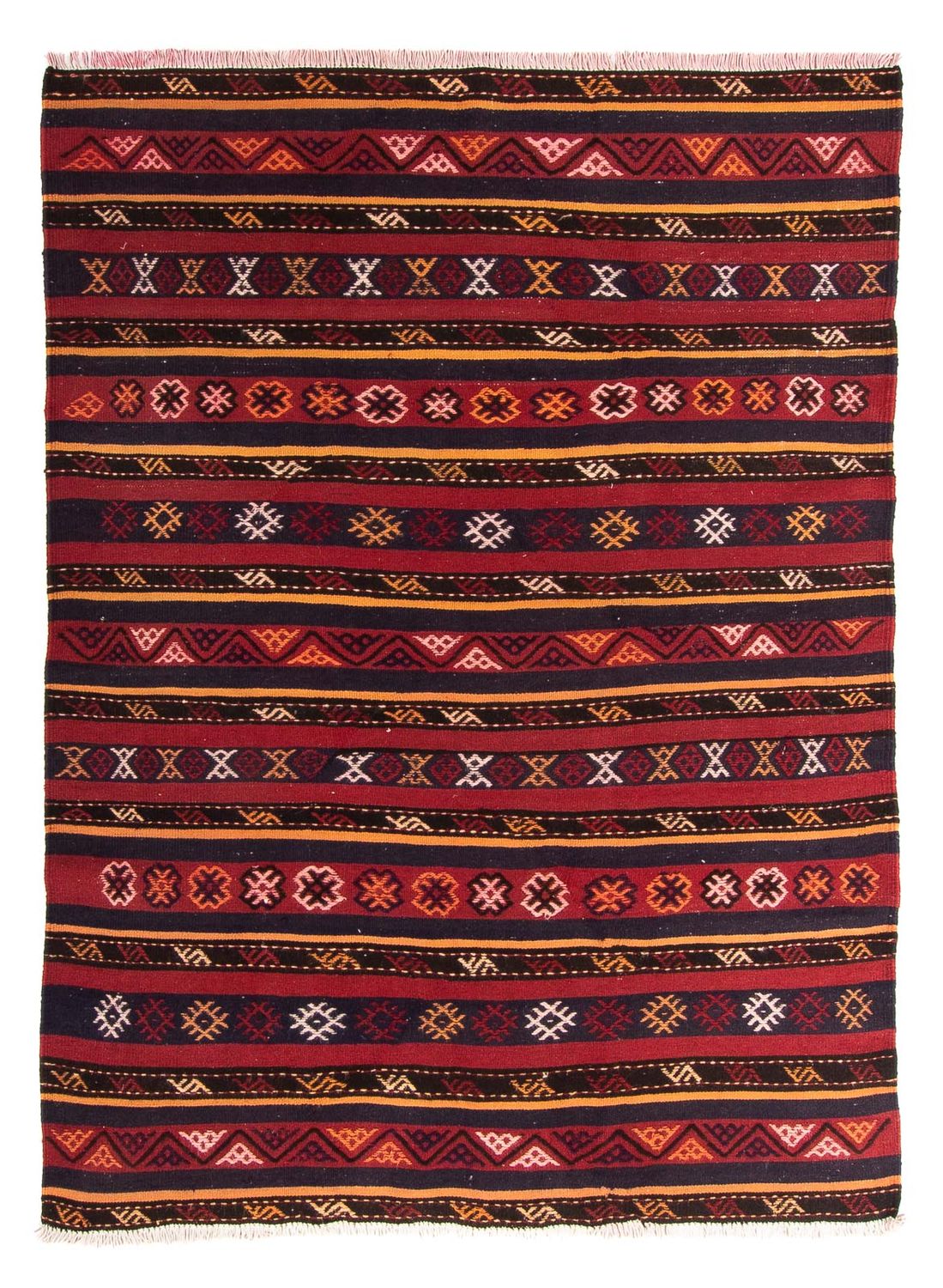 Kelim-tæppe - gammelt - 250 x 145 cm - flerfarvet