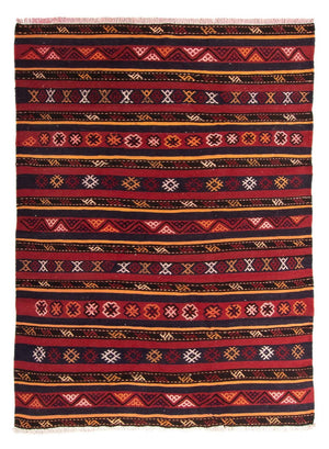 Kelim-tæppe - gammelt - 250 x 145 cm - flerfarvet