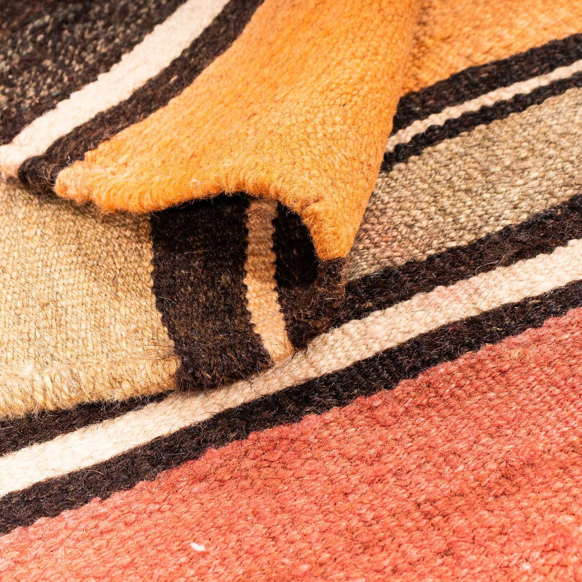 Kelim-tæppe - gammelt firkantet  - 155 x 155 cm - flerfarvet