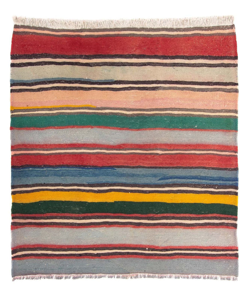 Kelim-tæppe - gammelt firkantet  - 160 x 150 cm - flerfarvet