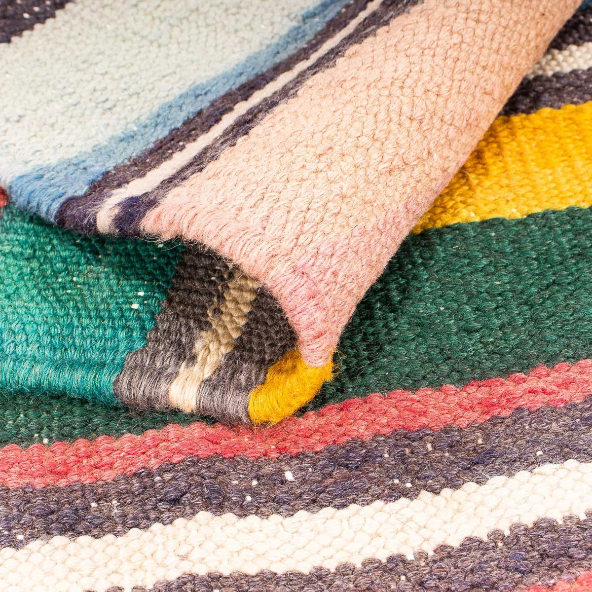 Kelim-tæppe - gammelt firkantet  - 160 x 150 cm - flerfarvet