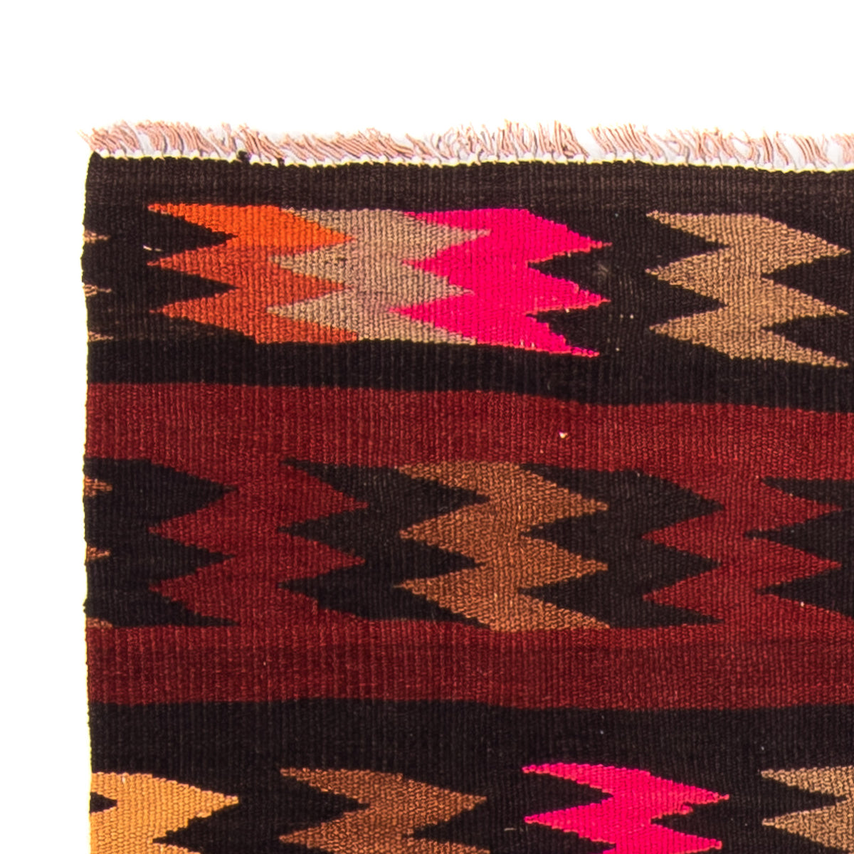 Kelim-tæppe - gammelt - 117 x 77 cm - flerfarvet