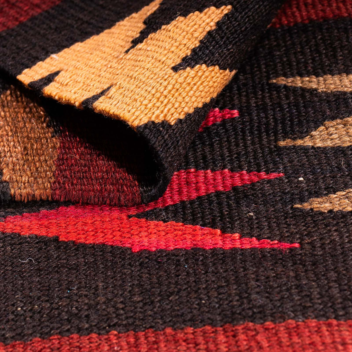 Kelim-tæppe - gammelt - 117 x 77 cm - flerfarvet