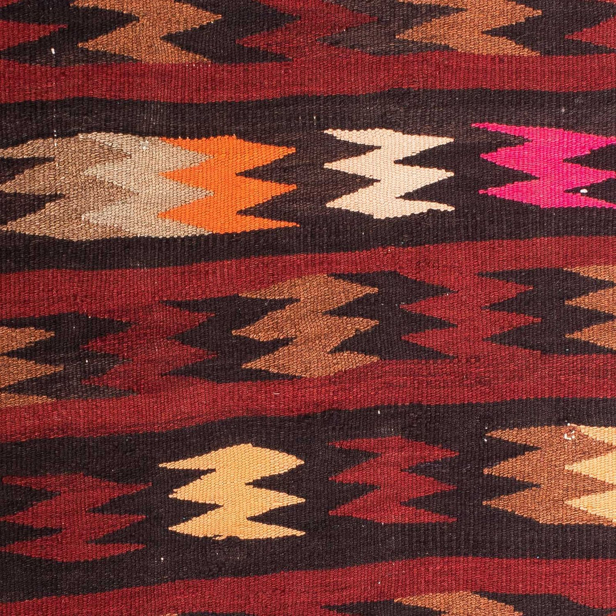 Kelim-tæppe - gammelt - 110 x 90 cm - flerfarvet