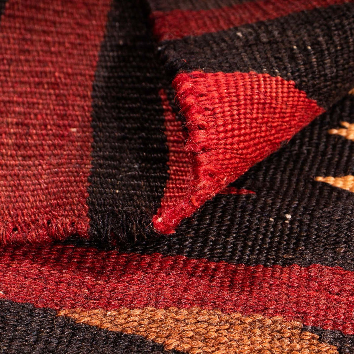 Kelim-tæppe - gammelt - 110 x 90 cm - flerfarvet