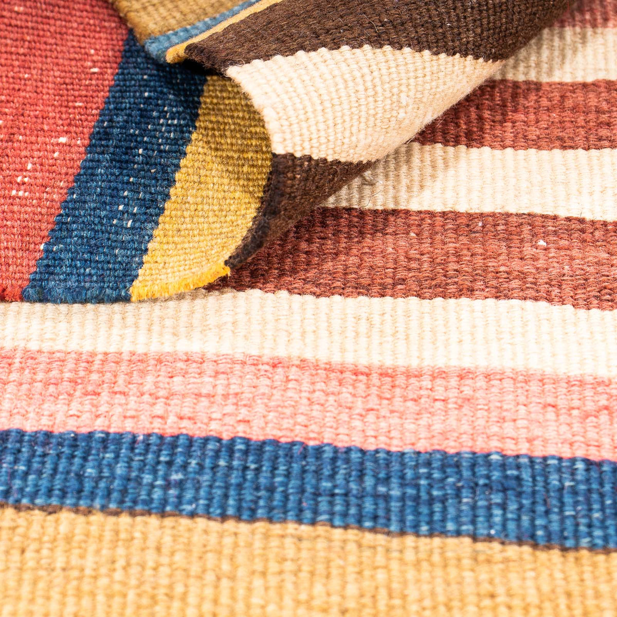 Kelim-tæppe - gammelt firkantet  - 85 x 80 cm - flerfarvet