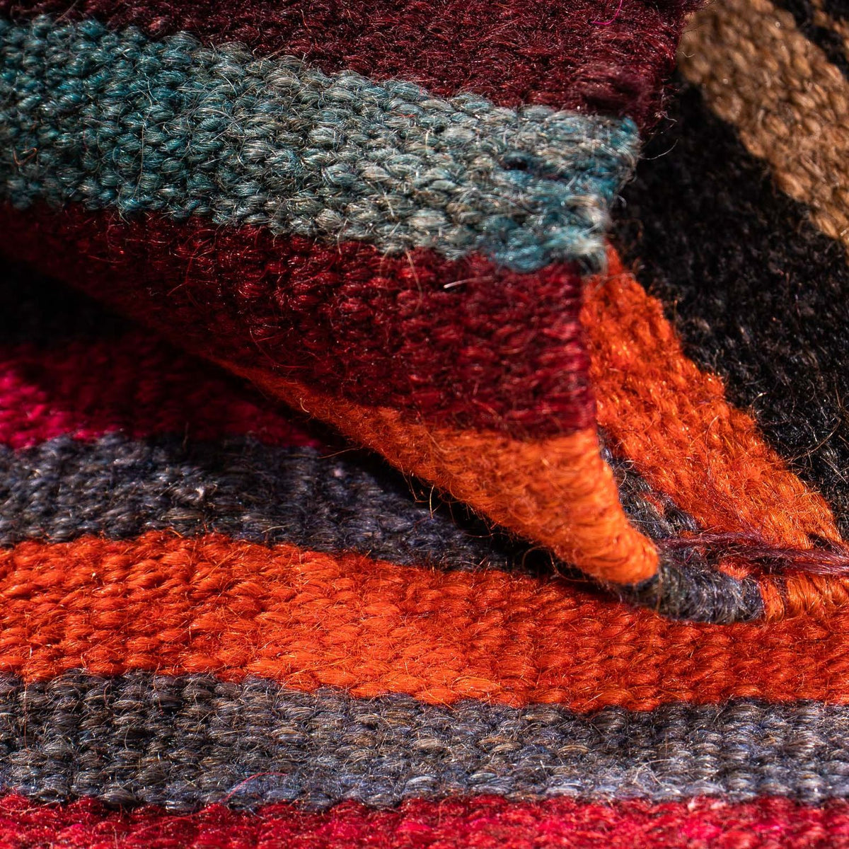 Løber Kelim-tæppe - gammelt - 115 x 47 cm - flerfarvet