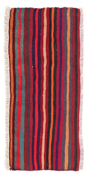 Løber Kelim-tæppe - gammelt - 105 x 45 cm - flerfarvet