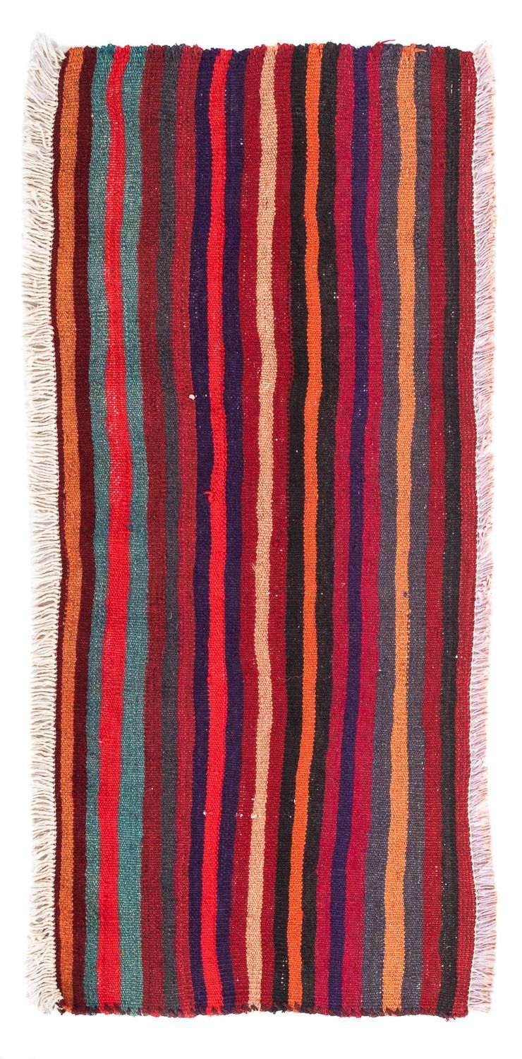 Løber Kelim-tæppe - gammelt - 105 x 45 cm - flerfarvet