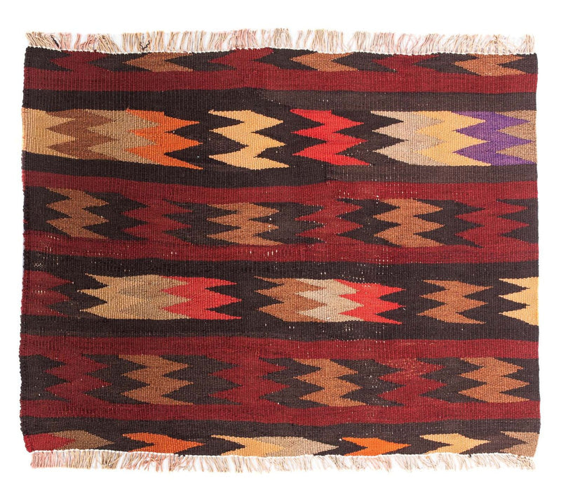 Kelim-tæppe - gammelt - 95 x 75 cm - flerfarvet
