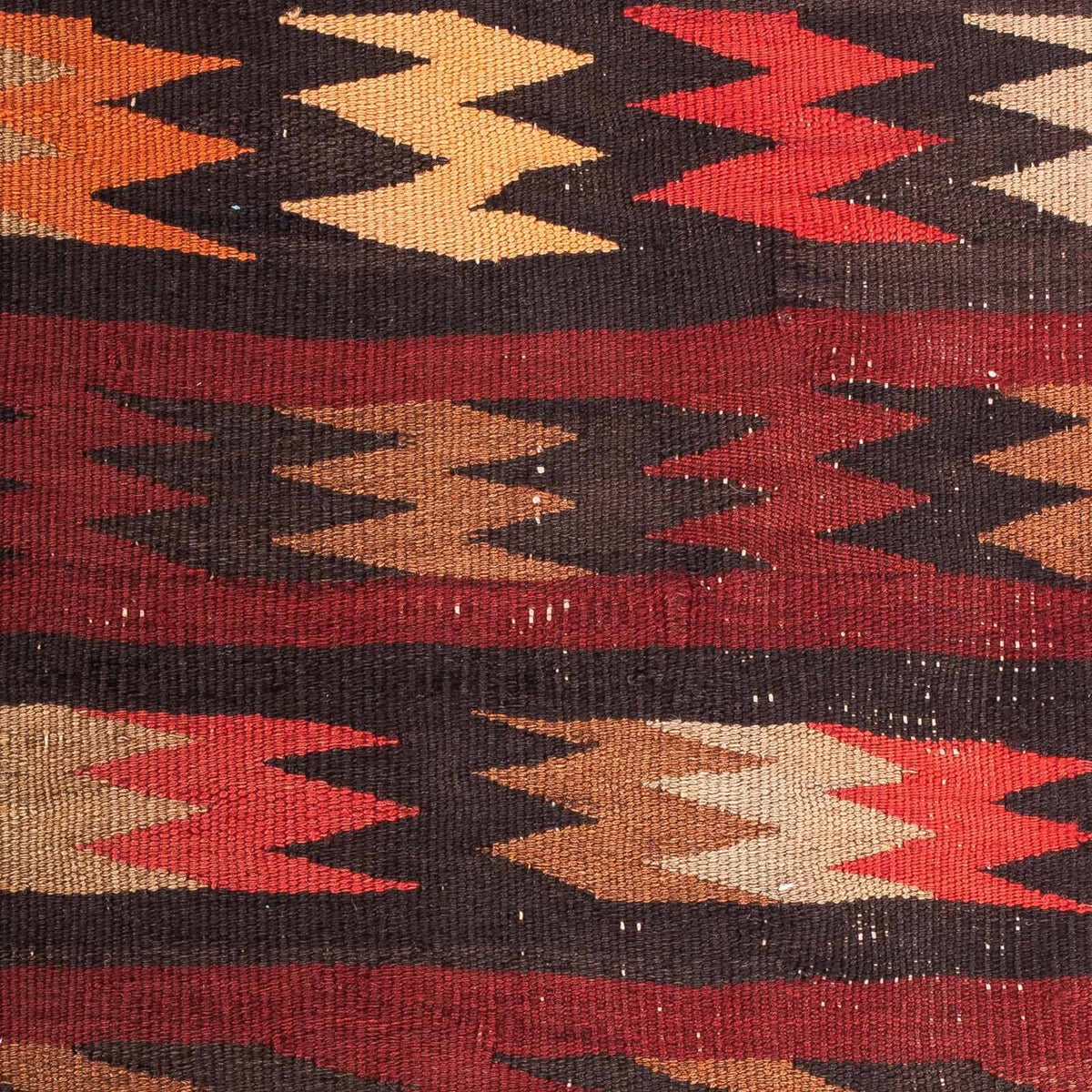 Kelim-tæppe - gammelt - 95 x 75 cm - flerfarvet