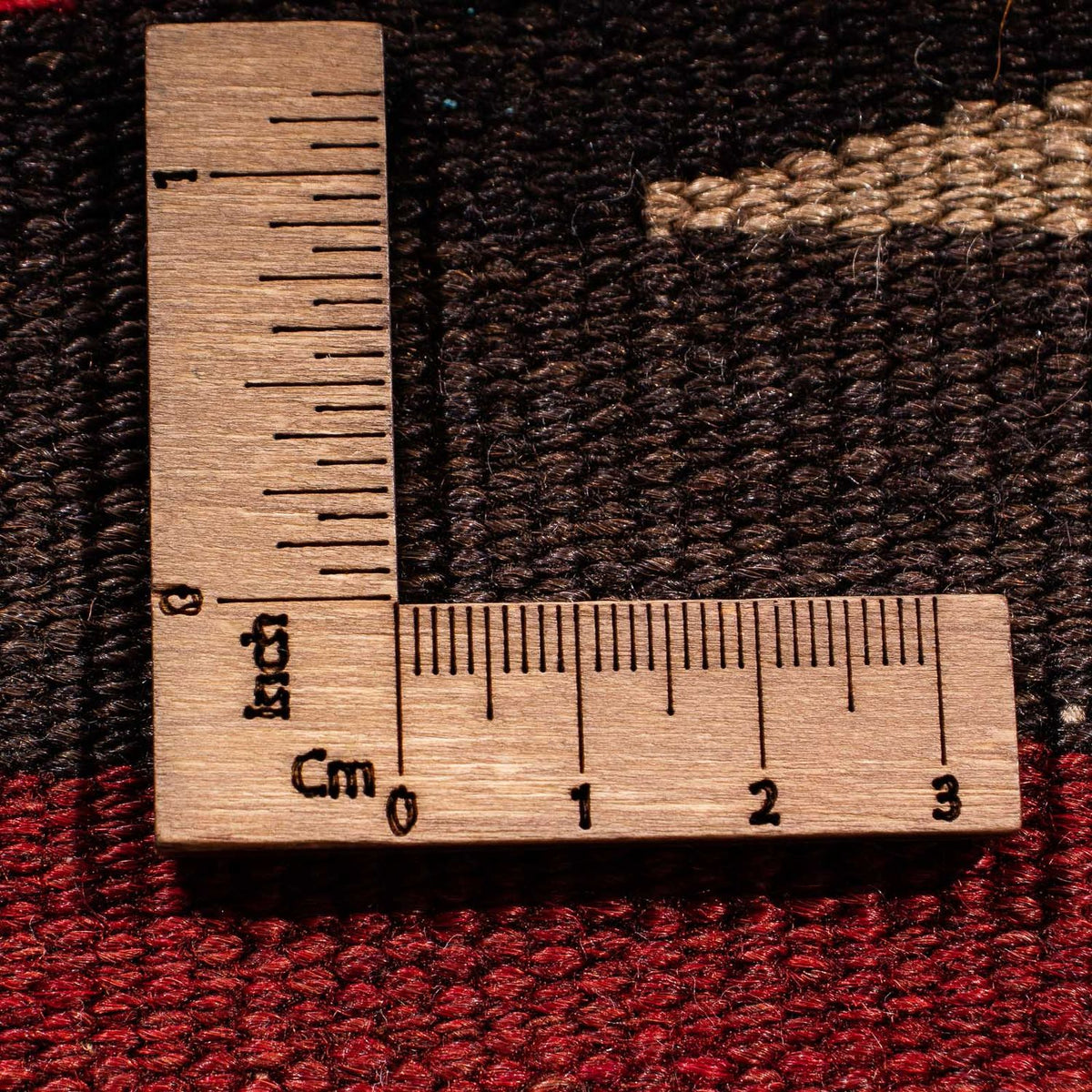 Kelim-tæppe - gammelt - 95 x 75 cm - flerfarvet