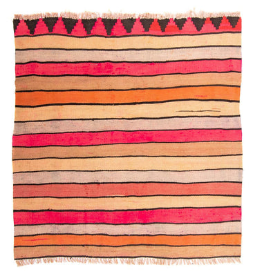 Kelim-tæppe - gammelt firkantet  - 120 x 110 cm - flerfarvet