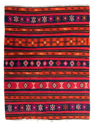Kelim-tæppe - gammelt - 200 x 160 cm - flerfarvet