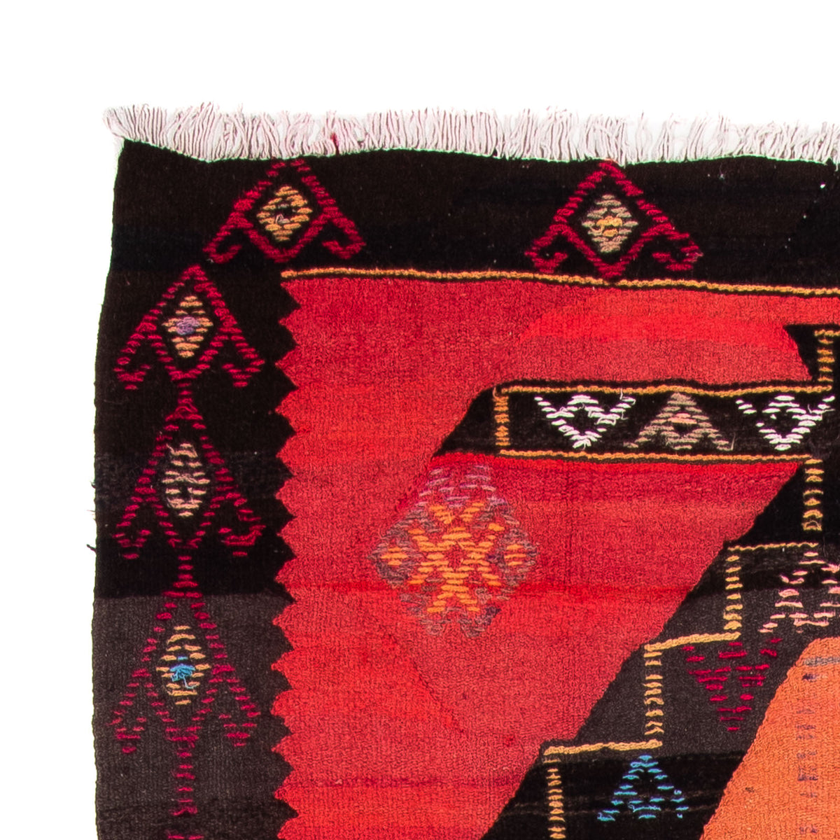 Løber Kelim-tæppe - gammelt - 365 x 150 cm - flerfarvet