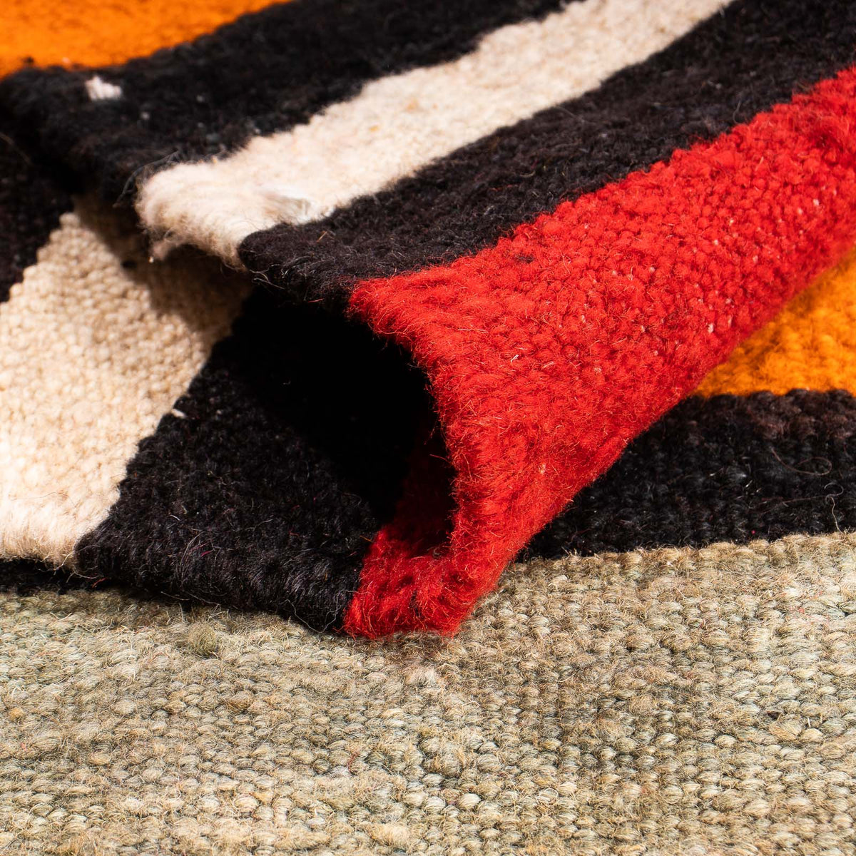 Kelim-tæppe - gammelt firkantet  - 180 x 170 cm - flerfarvet