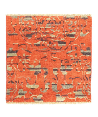 Designer tæppe firkantet  - 62 x 61 cm - orange