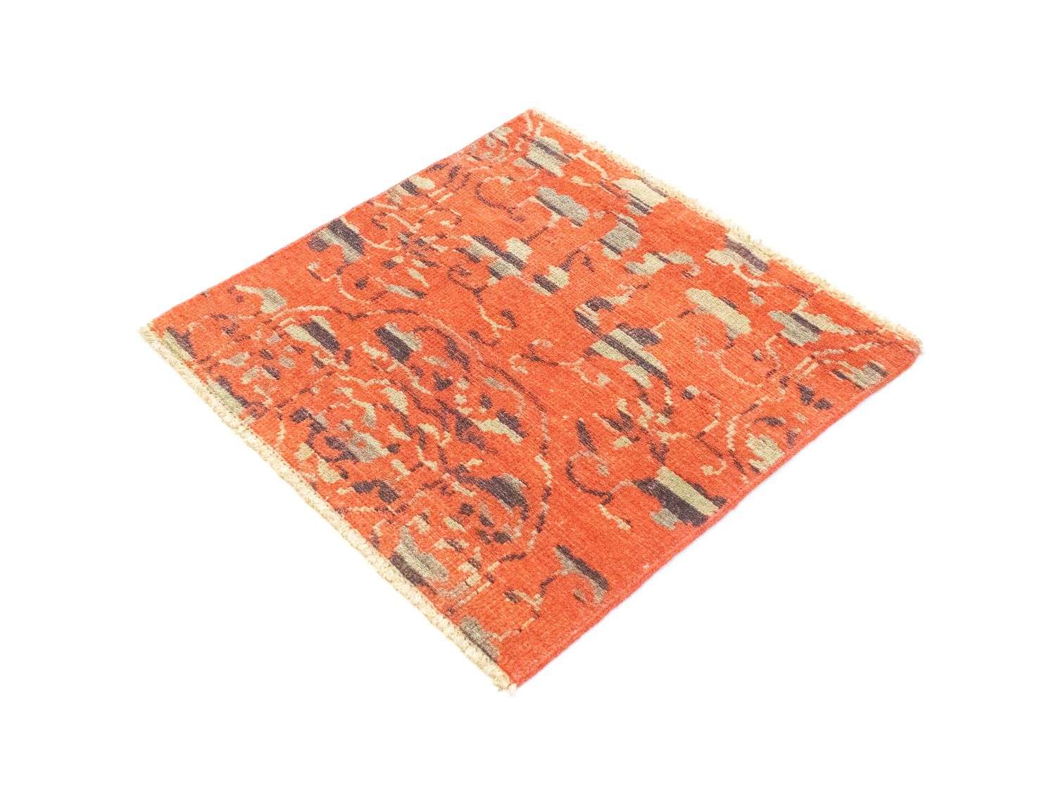 Designer tæppe firkantet  - 62 x 61 cm - orange