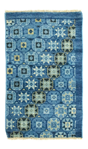 Designer tæppe - 95 x 63 cm - blå