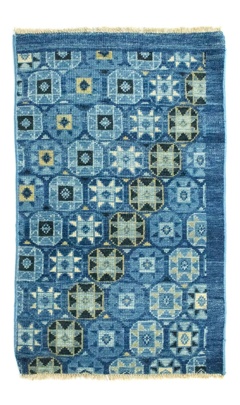 Designer tæppe - 95 x 63 cm - blå
